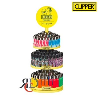 CLIPPER LIGHTER CAROUSEL 3 TIRE DISPLAY 144CT/ DISPLAY - ASST PRINTED